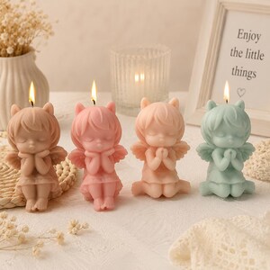 Handgemaakte 3D Engel Kaars Siliconen Mal Creëer je eigen wensmeisje Aromatherapie Diffusie Gips Zeep Hars Snoep DIY Housewarming Cadeau