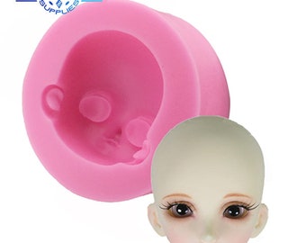 3D Baby Girl Face Shape Silicone Mold Chocolate Candy Polymer Clay Epoxy Resin DIY Craft Molds Handmade Craft Sugarcraft Mould Baking Tools