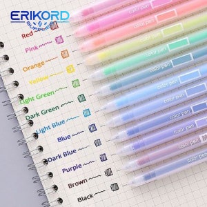 12 Stück Farbige Gelstifte Set Blau 0,5 mm Kugelschreiber für Journal Niedlich Stationäre Schulbedarf Stationäre Schreiben Färbung Zeichnung Stift