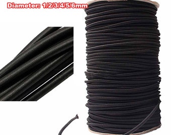 1/2/3/4/5/6 MM White & Black Strong Elastic Rope High-Quality Elastic Rubber Rope Sewing Garment Craft for DIY Sewing Accessories