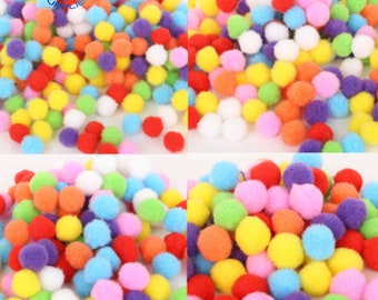 100/250/500Pcs/lot 10mm/15mm/20mm/25mm/30mm Mixed Soft Round Shaped Pompom Balls Fluffy Pom Pom For Kids DIY Garment Handcraft