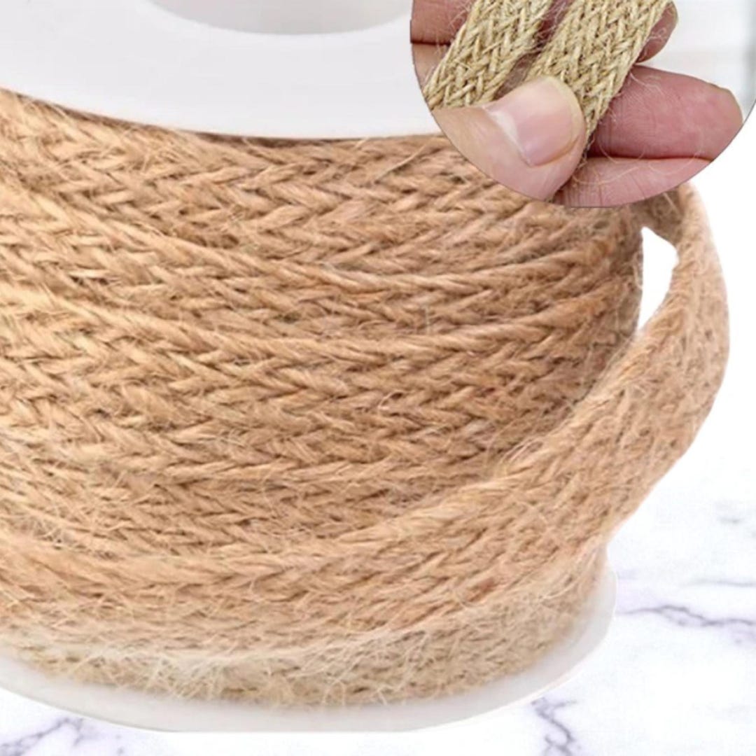 SEC Ruban de jute naturel avec dentelle blanche style rustique pour