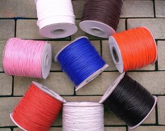 0.5/0.8/1/1.5/2mm Jewelry Making Waxed Cord Cord String Strap Durable Thread for DIY Bracelets Necklaces Bead Crafting String Rope Supplies