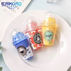 1 Pcs Cute Kawaii Cartoon Candy Milk Tea Cup Ice Cream Correction Tape Coffee Correction Tape Stationery Office School Supplies White Out