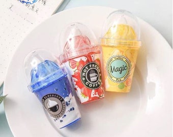 1 Pcs Cute Kawaii Cartoon Candy Milk Tea Cup Ice Cream Correction Tape Coffee Correction Tape Stationery Office School Supplies White Out