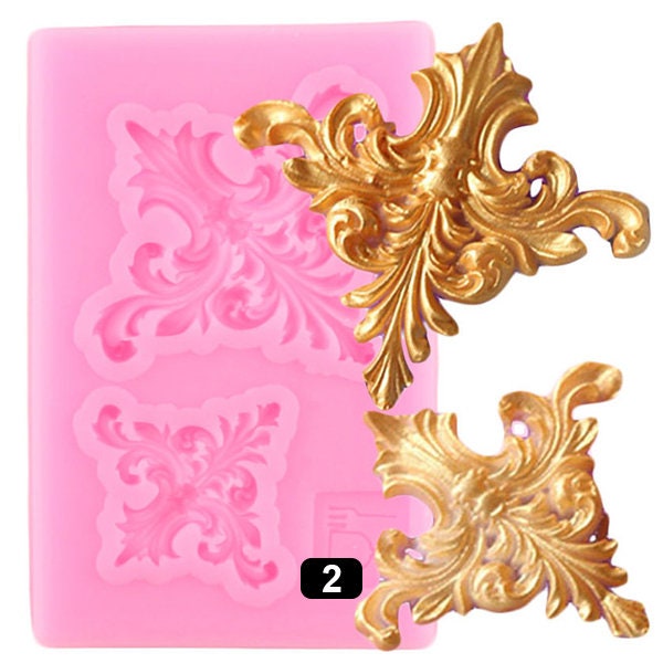 3D Craft Baroque Scroll Relief Silicone Mold Cake Decorating Tools ...
