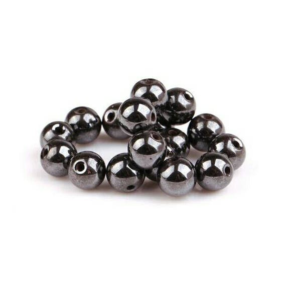 Free Shipping! Black Round Non Magnetic Hematite Beads 1mm Hole 10mm 6mm  8mm 4mm for Bracelet Jewelry Wholesale Beading Hematite Gem