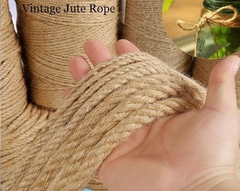 1-14mm Natural Jute Twine Vintage Jute Rope Cord String Twine Burlap For DIY Crafts Gift Wrapping Gardening Wedding Decor