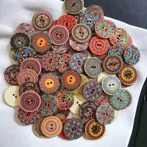 15/20/25mm 50 stks Retro Plaksteen Houten Knopen 2 Gaten voor Handwerk Naaien plakboek Kleding Knop DIY Ambachten Accessoires Cadeaukaart Decor