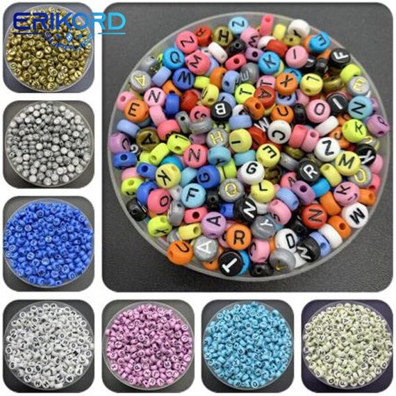 Individual Acrylic A-Z Round Spacer Bead *UK SELLER* 