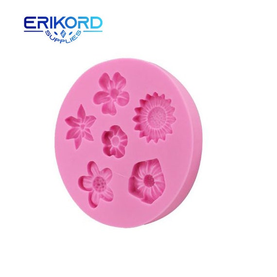 Stampo In Silicone LC Nice Flower X199 – 3 Cavità A Fiore, Per Cioccolato, Fondant, Fimo – Certificato FDA, Colore Casuale