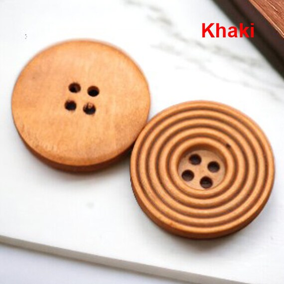 Bottoni Legno Vintage 100 Pezzi - 25mm 2 Fori Per Cucito | Decorazione Fai Da Te - Foto 9