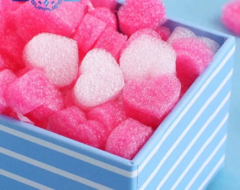 50Pcs/bag Gift Box Fluffy Slime Filler Sludge Clay Pink Heart Love Beads Foam Strip Slime DIY Wedding Favors Flower Box Decorative Filler