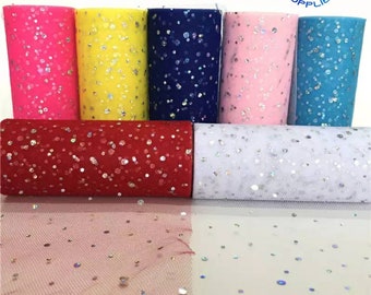 Rollos De Tul, 6 Pulgadas X 10 Yardas, Color Rosa Frutilla | Cuotas Sin Interés