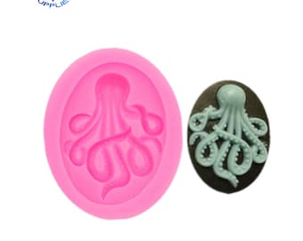 Gadgets Fondant Molds Octopus Mold Silicone Steampunk Polymer Clay Resin Fondant Octopus Baking Candy Mold