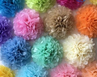 10pcs 15cm 6 Inch Cute Babyshower Decoration Tissue Paper Flowers Paper Pom Poms Balls Lanterns Party Decor Craft Wedding