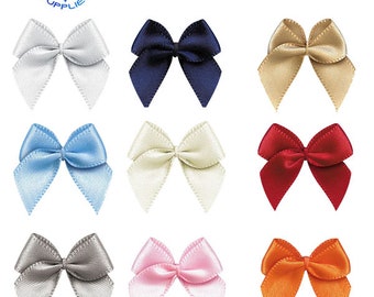 50 Pcs Hand Satin Ribbon Bows DIY Craft Supplie Wedding Party Decor Gift Packing Bowknots Sewing Headwear Accessories Appliques