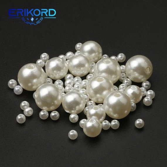 DIY Jewelry Accessory Transparent White Acrylic Beads 6/8/10/12MM Round  Shape Loose Spacer Bracelet Making