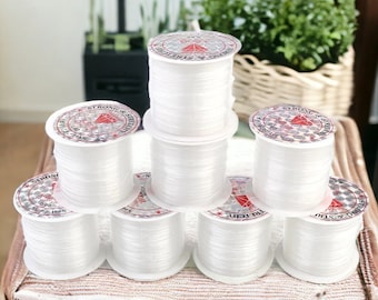 Plastic Crystal Non Stretch Clear Nylon String Beading Cord Thread for Jewelry DIY Necklace Bracelet Making Supply Fishing Line Wire Clear