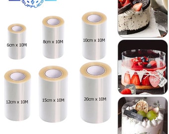 6/8/10/12/15/20cm 10m Acetate Roll Cake Collar Transparent Mousse Cake Surround Film for Chocolate Mousse Cake Desserts Decoration Cake Tool