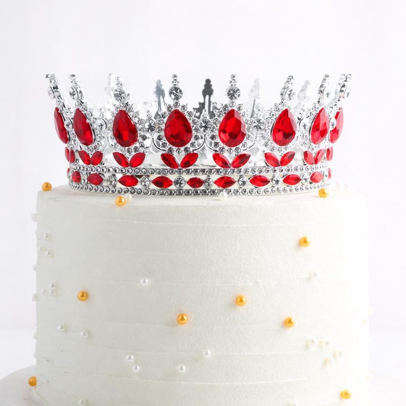 Elegant Crystal Crown Cake Topper Large Princess Tiara for Birthday ...