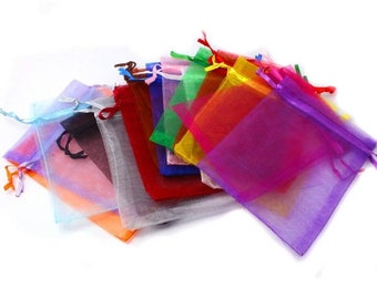 50pcs 7x9cm/9x12cm Pick 16 Colors Jewelry Packaging Drawable Organza Bags,Gift Bags & Pouches,Jewelry Packing Bags Craft Packaging String