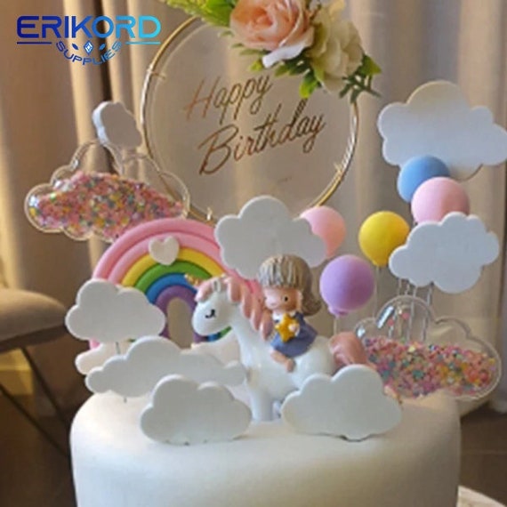 Articoli Per Feste E Compleanni AMZTM Decorazioni Per Torte Cupcake Toppers E Set Di Wrapper Magico Arcobaleno Unicorno
