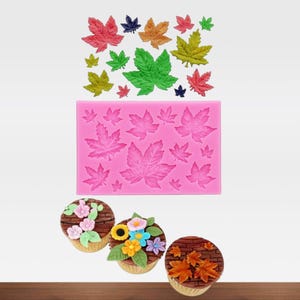 Ahornblatt Silikonform für Kuchendekoration | DIY Harz, Ton, Fondant, Schokoladenform | Herbstblatt-Kollektion, Bastel-Werkzeug