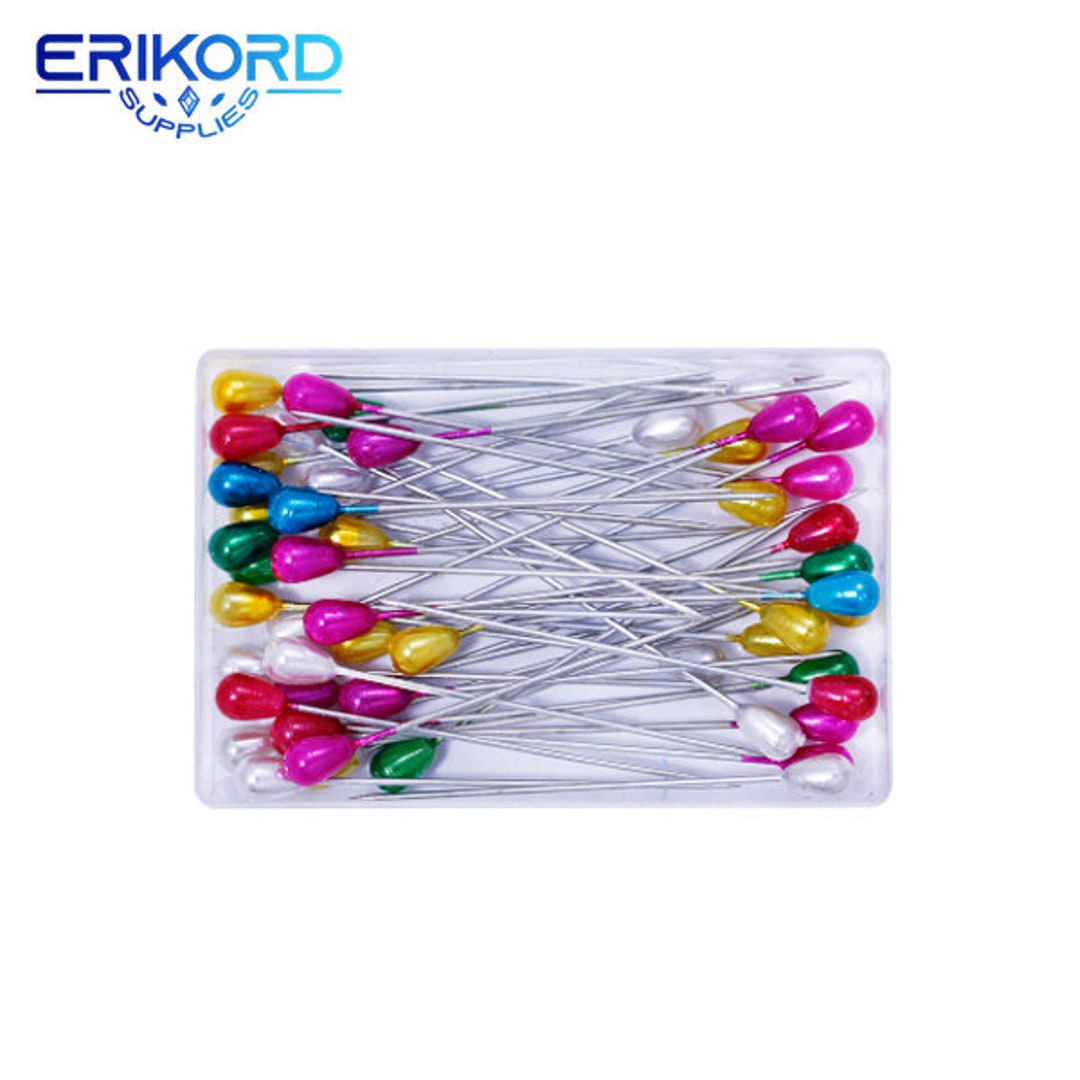 Extra Long R Pin 100pcs Extra Long Pearl Head Pin Straight Sewing Patchwork Needle Craft ...