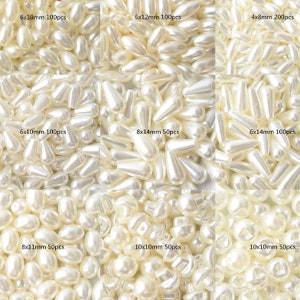 Beige con agujeros Cuentas de perlas de imitación acrílicas Varias formas Cuentas sueltas para costura DIY Grament Craft Scrapbook Decoración Zapatos Bolsas Decoración