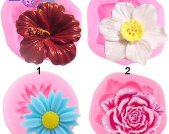 3D DIY Flower Silicone Mold Rose Orchid Daisy Plumeria Fondant Cake Decorating Tools Cupcake Candy Clay Chocolate Gumpaste Moulds Cake Tools