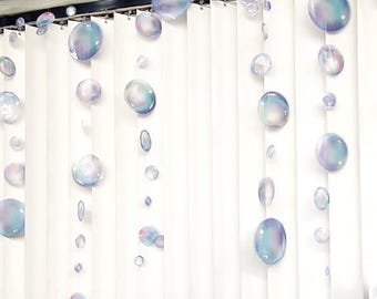 Guirlande Bulles Transparentes Blanc - 6 X 1,8 M - Décoration Fête Sirène, Mer, Anniversaire, Mariage