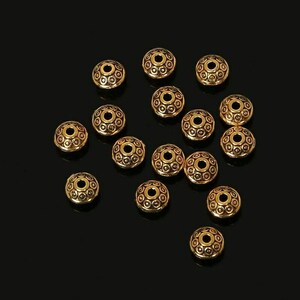 6mm 100pcs Mix Antique Silver/Gold/Bronze Plated Spacer Bead Findings Cone Pattern Metal Loose DIY Beads for Jewelry Making Free Shipping image 3