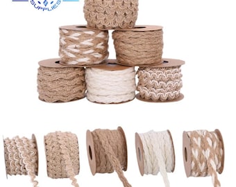 5-10m Natural Vintage Hand Weaving Burlap Jute Cord Hemp Rope Gift Packing String Knitting Twine DIY Home Party Wedding Gift Decor Supplies