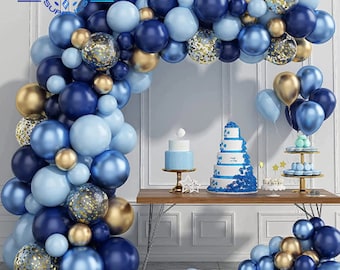 Blue Metal Balloon Garland Arch Kit Wedding Birthday Party Decorations Kids Baby Shower Girl Boy Latex Ballon Baloon Background Backdrops