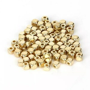 送料無料！300-500個/袋 3 mm/4 mm ロジウム KC ゴールド CCB プラスチック スクエア シードビーズ ビッグホール DIY チャーム スペーサー ビーズ ジュエリー作り用