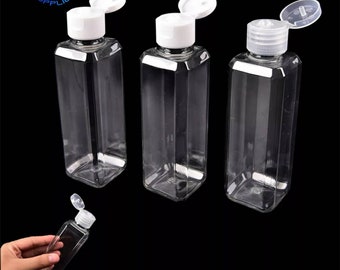 2 Pack! Transparent 100ml Refillable Bottle Flip Top Cap Cosmetic Jar Clear Packaging Container Refillable Bottles Storage Paint Crafts DIY