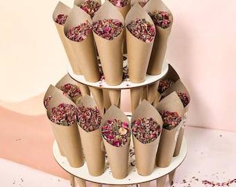 Wood Paper Wedding Confetti Cone Tray Wedding Confetti Cone Holder Rustic Wedding Decoration Confetti Cones Stand DIY Holder Support Weding