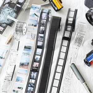25mm * 2m * 35cm Vintage Film Washi Tape | Retro Scenery Masking Tape for Scrapbooking, Journaling, DIY Crafts, Decorative Sticker Label