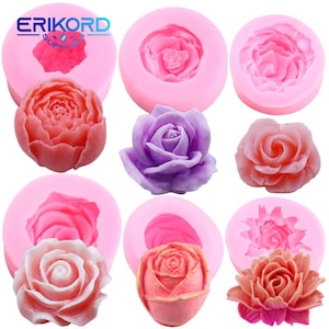 3D Rose Flower Silicone Mold Fondant Cake Decorating Tools DIY Candy Bakiing Chocolate Gumpaste Mould Candle Soap Resin Clay Mould Cake Tool