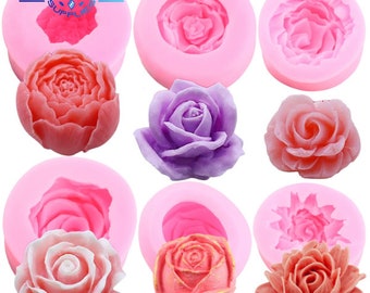 3D Rose Flower Silicone Mold Fondant Cake Decorating Tools DIY Candy Bakiing Chocolate Gumpaste Mould Candle Soap Resin Clay Mould Cake Tool