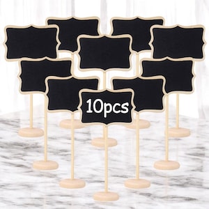 5/10 pièces tableau noir de mariage mini tableau en bois message signe étiquettes de buffet de nourriture pour mariage fête d'anniversaire décoration de table marque-place