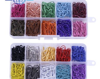 100/300pcs Mix Color Safety Pins Gourd Shape Metal Clips Gourd Pins Knitting Cross Stitch Marker Tag Pins Clips for DIY Clothing Crochet Pin