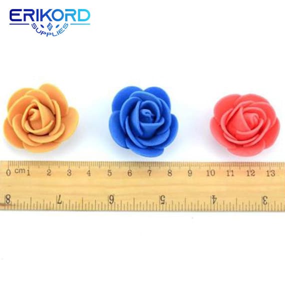 Mini Espuma Rosas 3cm-Craft Flor Fiesta Boda Decoraciones favor Color Rojo 