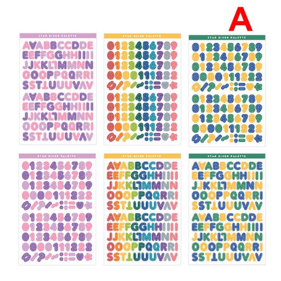 6 Sheets Alphabet Stickers Self Adhesive Letter Stickers