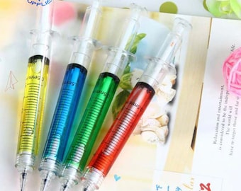 1pc 0.5mm Mechanical Pencil Creative Syringe Needle Mechanical Pencil Cute Kids School Stationery Store Automatic Pen Writing Tool School