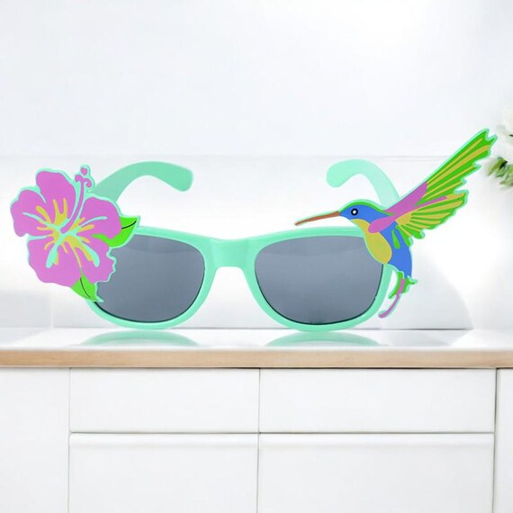 JINGTOPS Lot De 9 Paires Lunettes De Soleil Fun Festival Hawaïen - Accessoires Fête Plage Et Pool Party