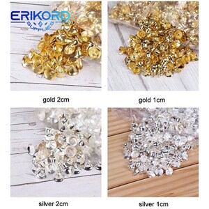 1cm 2cm 10 / 100 Stück Kleine Glocken für Handwerk Mini Jingle Bells Gold Silber Haustier Hängende Metallglocke Hochzeit Weihnachtsdekoration Zubehör Bild 2