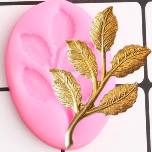 Twig Leaves Silicone Molds Scroll Leaf Cake Border Fondant Mold DIY Party Cake Decorating Tools Candy Chocolate Gumpaste Mould