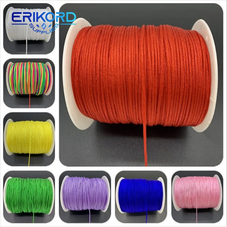 0.5/0.8/1.0/1.5mm 5/10 Yards Nylon Cord Thread Chinese Knot Macrame Cord Bracelet Braided String DIY Tassels Beading for Shamballa Rope zdjęcie 1